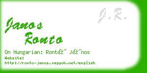 janos ronto business card